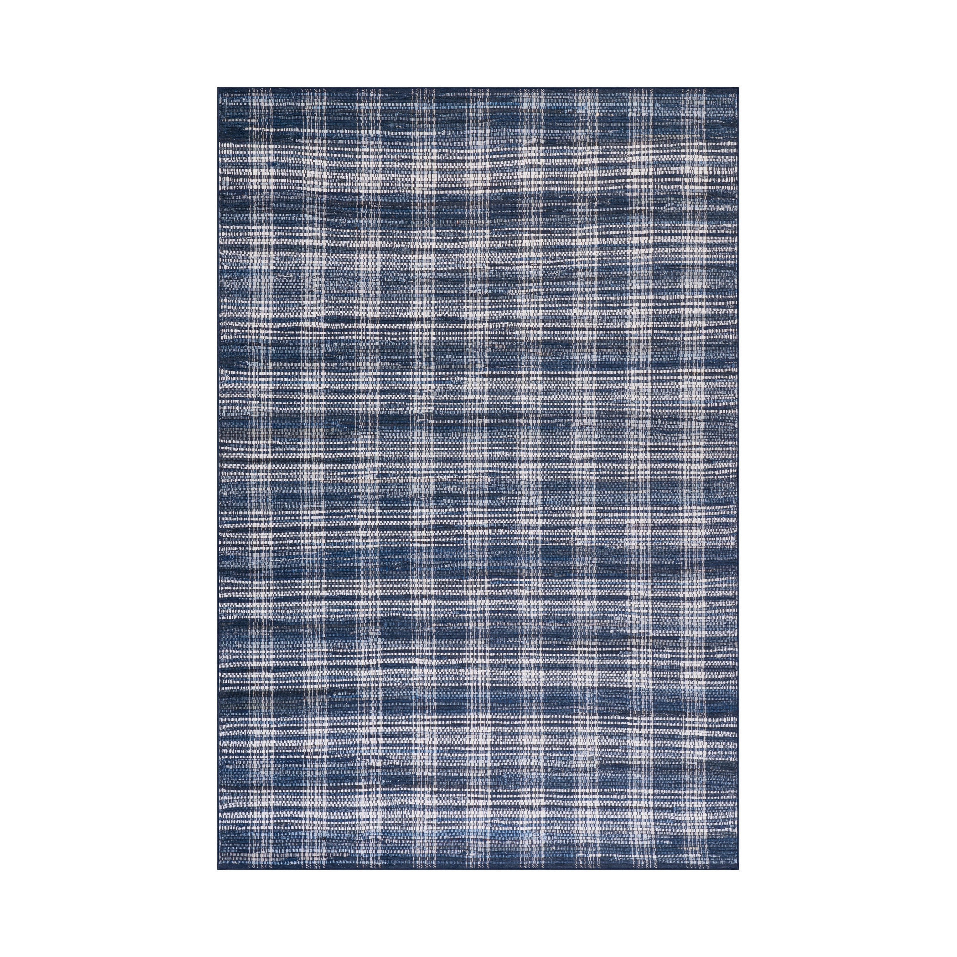 Denim Plaid Machine Washable Rug, 2' x 3'