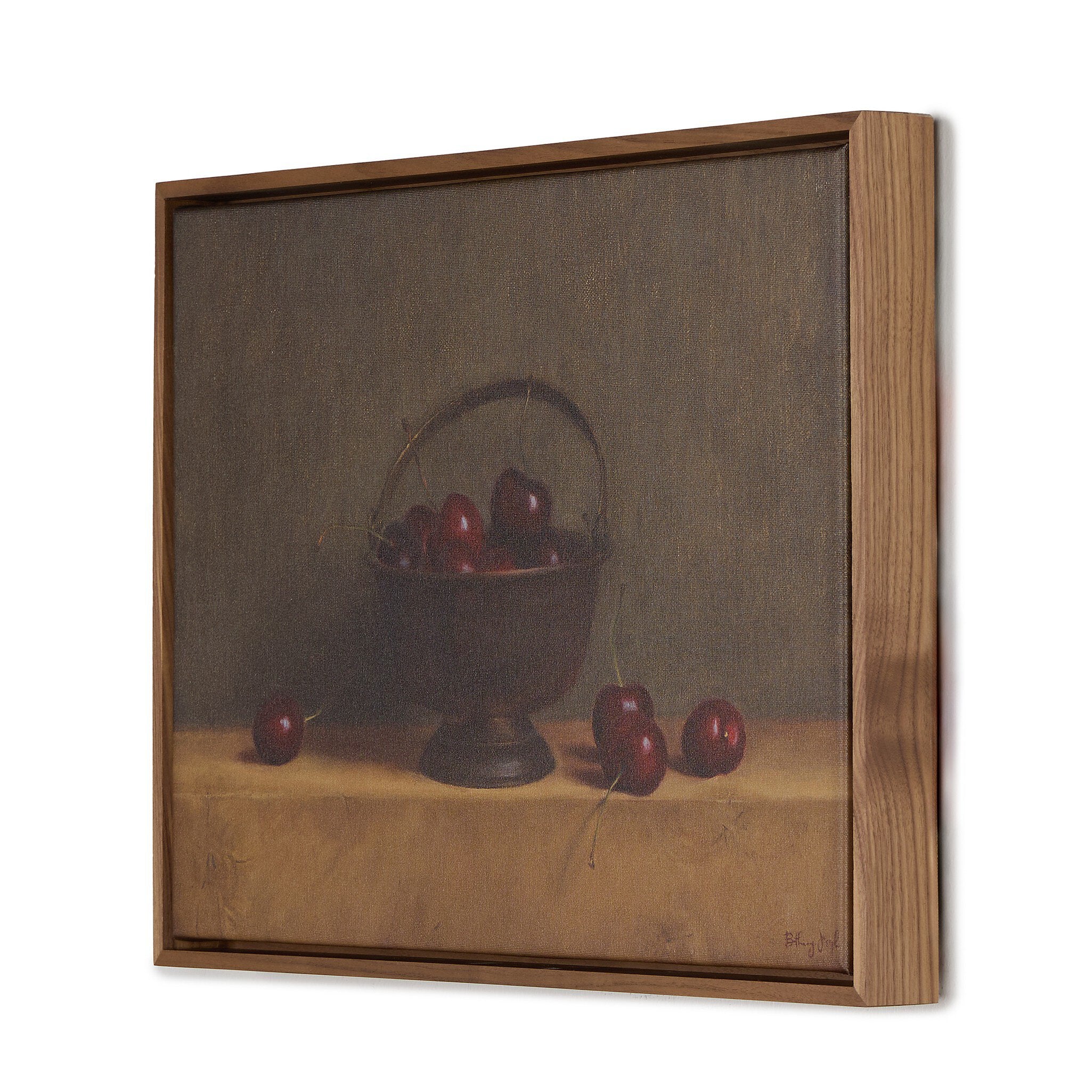 Red Cherries On Red Oak by Bethany Joseph ARTWORK - framed print Four Hands