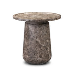 Claire Outdoor End Table FURNITURE - end table Four Hands Veined Brown Concrete