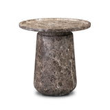 Claire Outdoor End Table FURNITURE - end table Four Hands Veined Brown Concrete