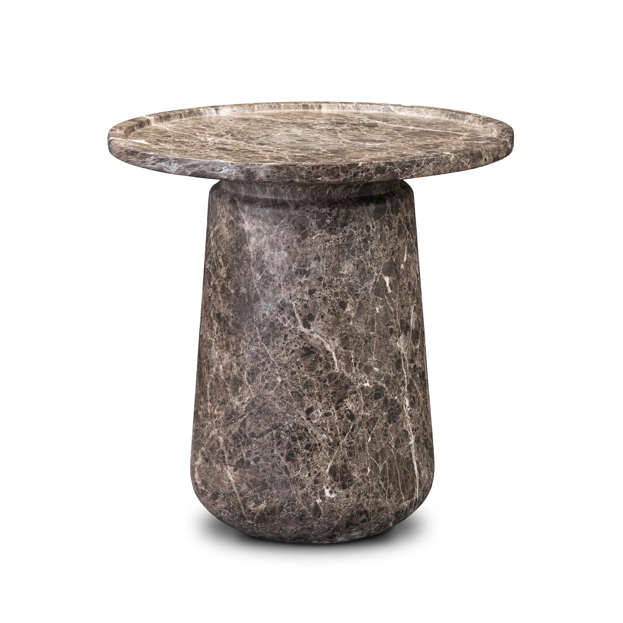 Claire Outdoor End Table FURNITURE - end table Four Hands Veined Brown Concrete