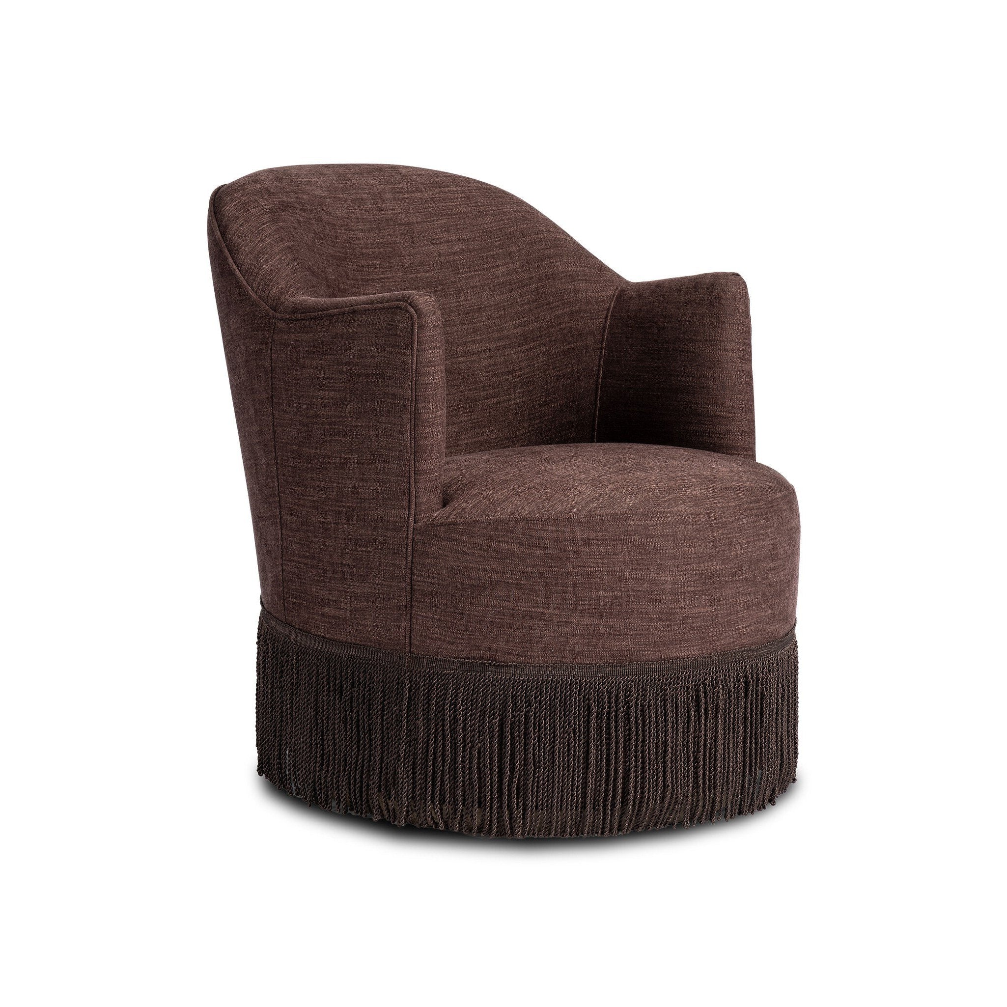 Aurora Fringe Swivel Chair FURNITURE - chairs Four Hands Laughlin Plum