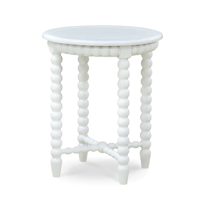 Chloe Round End Table, Architectural White