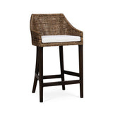 Savanah Counter/Bar Stool FURNITURE - barstools & counter stool Bramble Light Glazed Rattan w/ Arctic White Performance Seat Cushion Bar Stool