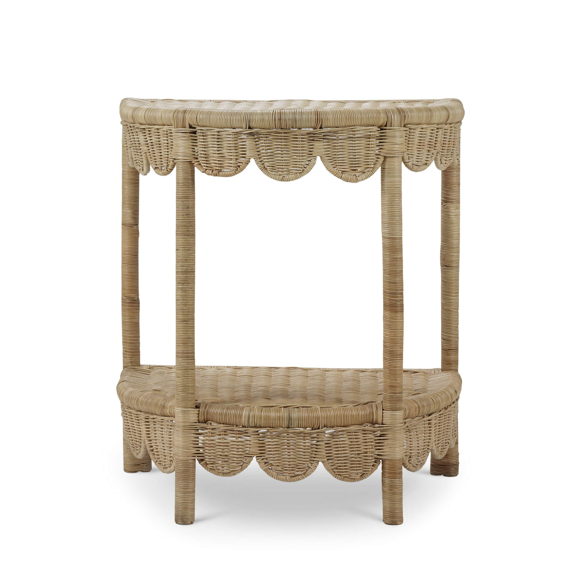 Scalloped Half Round Side Table