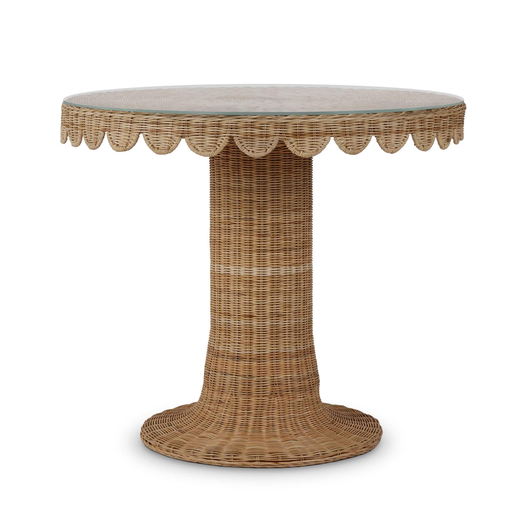 Scalloped Rattan Bistro Table