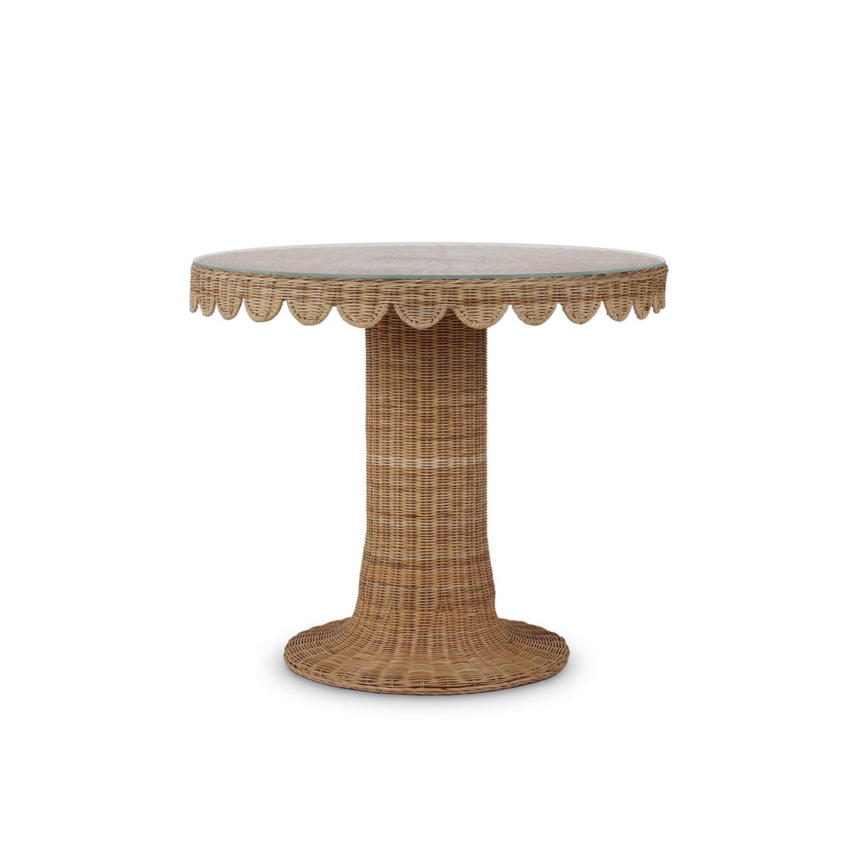 Scalloped Rattan Bistro Table FURNITURE - dining table Bramble