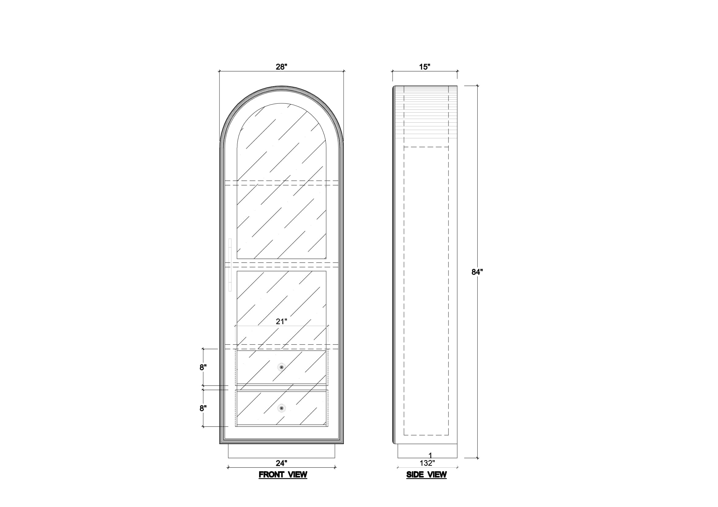 Vincent Single Door Display Cabinet FURNITURE - cabinet Bramble