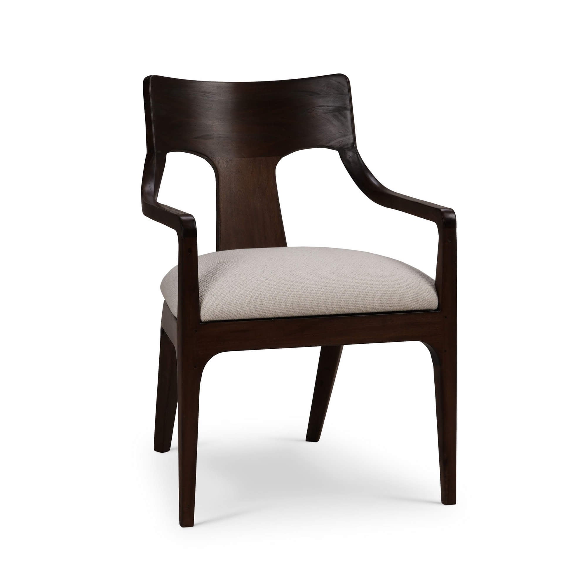 Cole Dining Chair FURNITURE - dining chair Bramble Walnut w/ Dinara Natural Fabric
