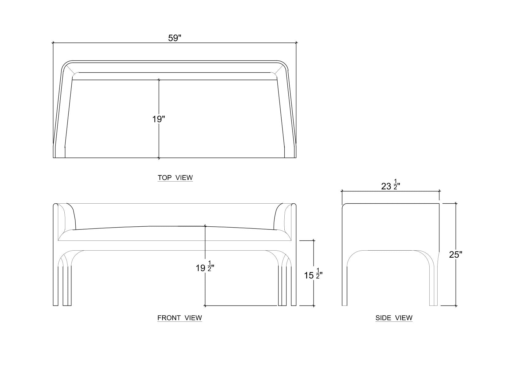 Vincent Bench FURNITURE - bench Bramble