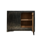 Marlow Two Door Reclaimed Wood Cabinet - Distressed Black - Rug & Weave