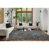 Xavier Black Waves Rug