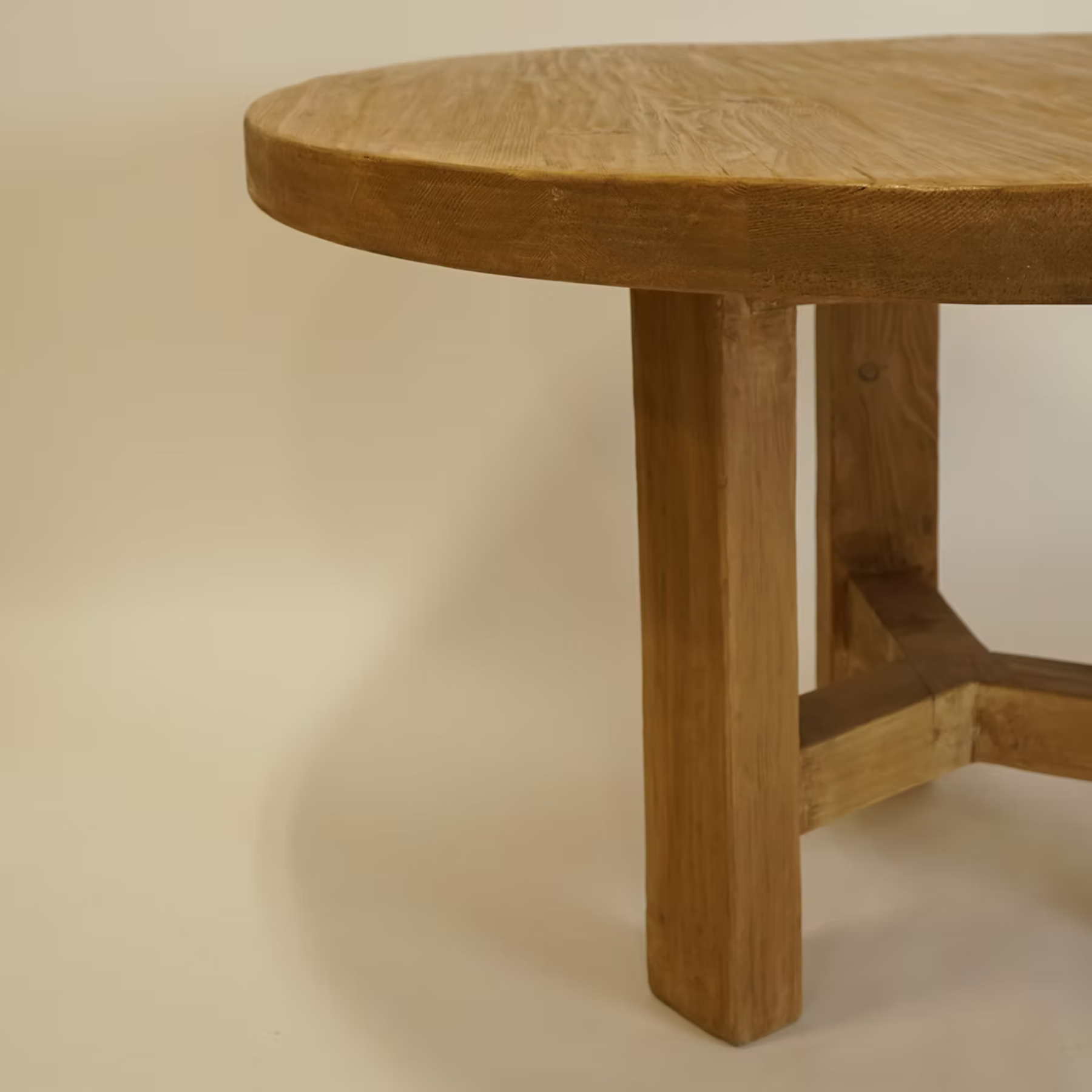 Lawrence Reclaimed Wood Round Dining Table - Natural 5-VINTAGE -table Hauer Market