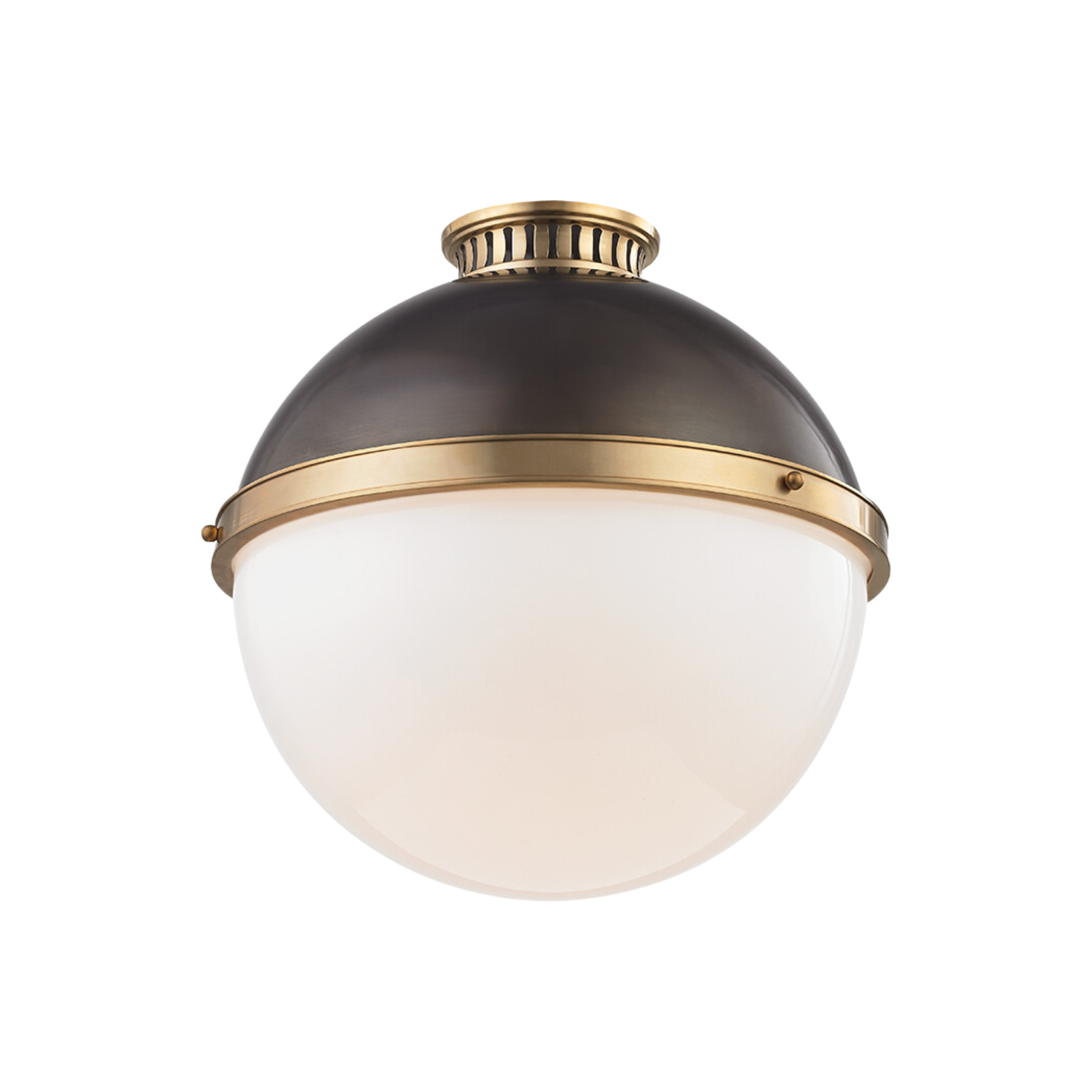 Latham Flush Mount, Aged Brass/Distressed Bronze
