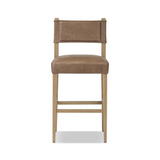Ferris Bar Stool - Brown Leather 12 - a - FURNITURE - bar/counter stool Four Hands