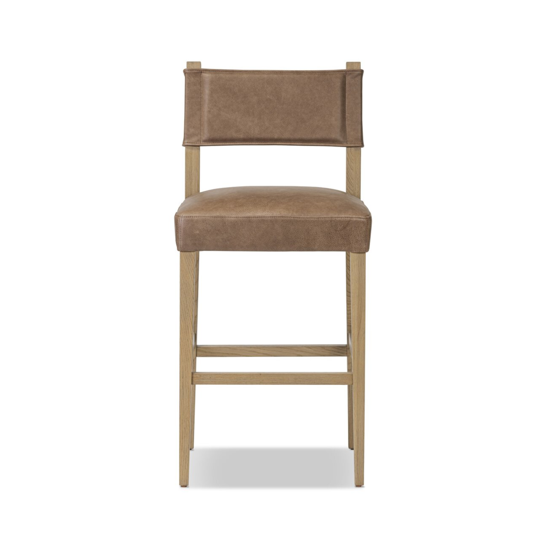 Ferris Bar Stool - Brown Leather 12 - a - FURNITURE - bar/counter stool Four Hands