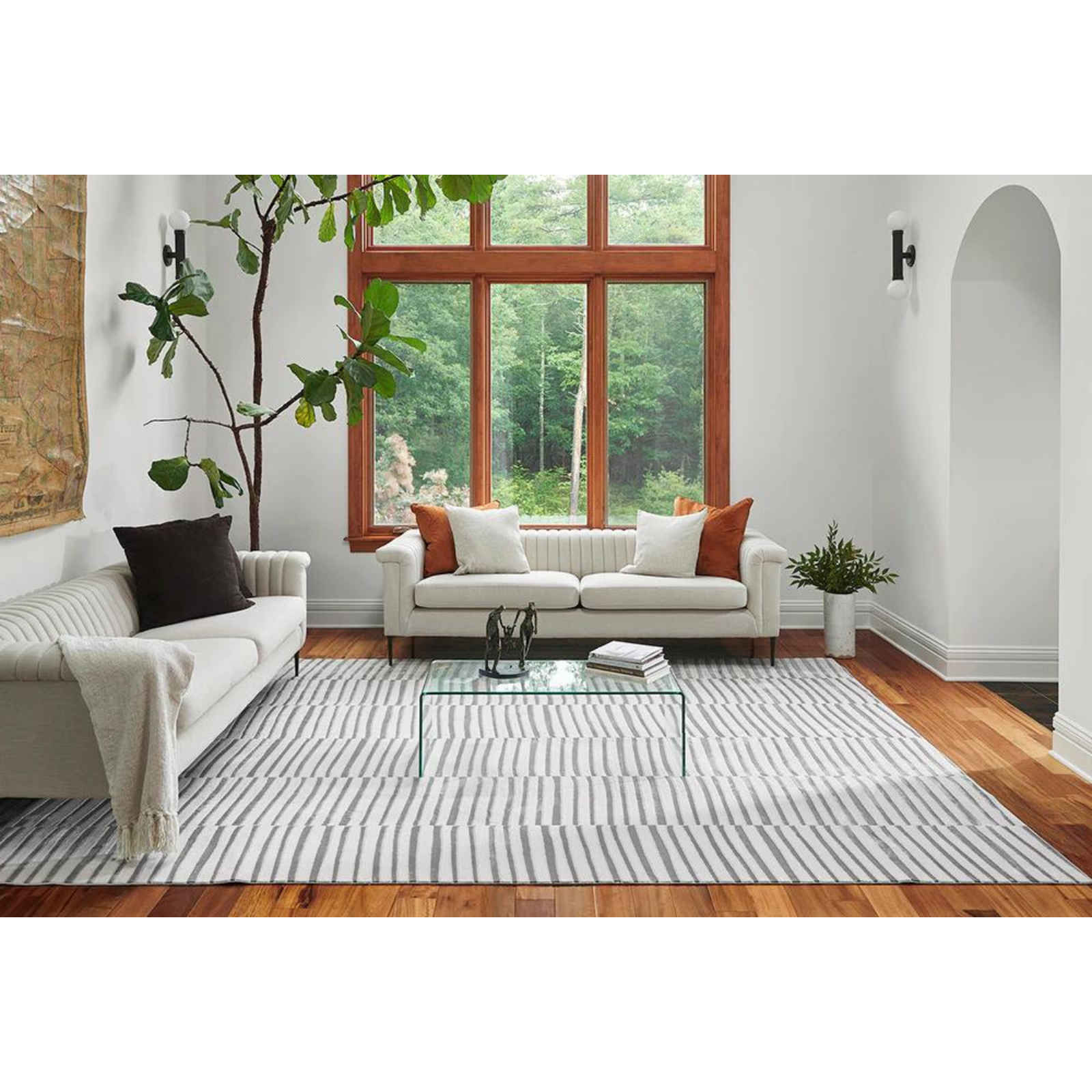 Xavier Grey Lines Rug – view 2