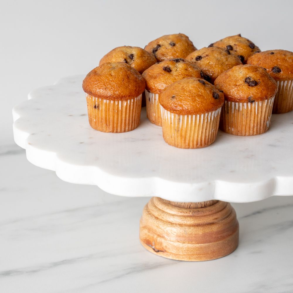 Marble Cake Stand with Scalloped Edge - Rug & Weave