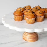 Marble Cake Stand with Scalloped Edge - Rug & Weave