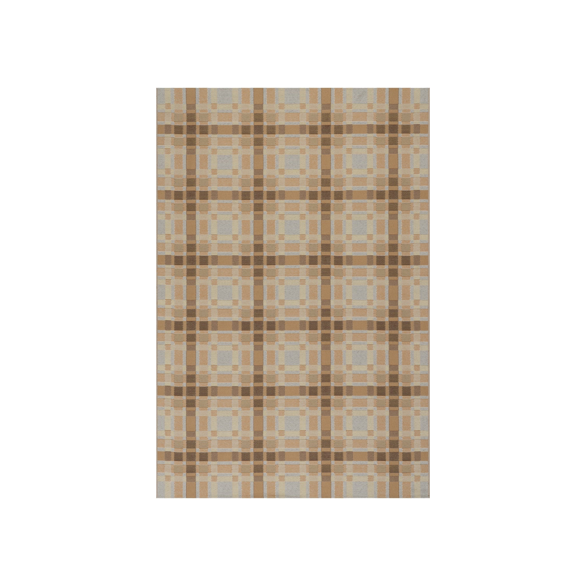 Mesael Modern Plaid Indoor Rug, Tan 2' x 3'