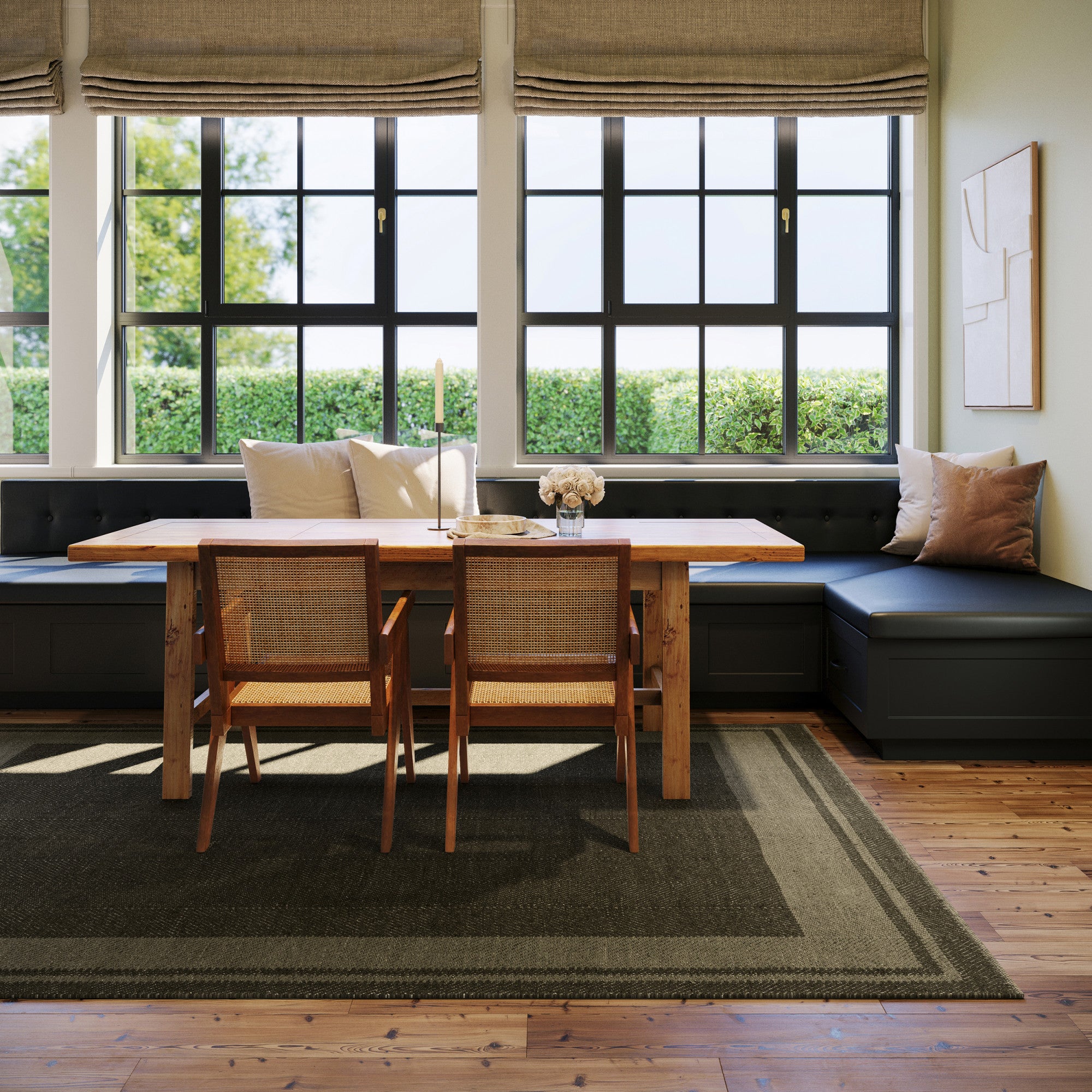 Nate Berkus Canon Bordered Wool Cozy Area Rug RUGS - wool Dash & Albert