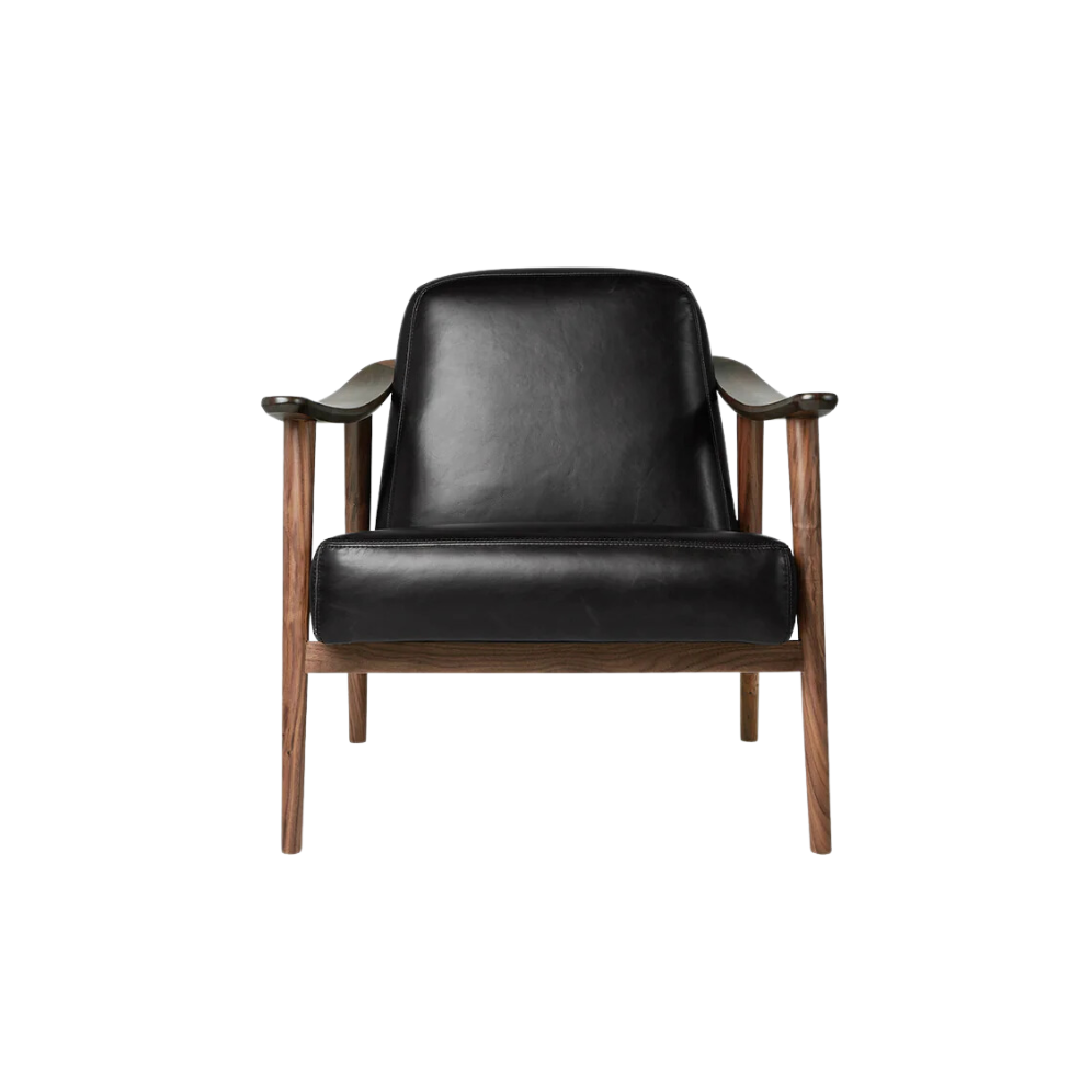 FLOOR MODEL - Gus* Modern Baltic Chair - Walnut/Black Saddle Leather FURNITURE - floor model Gus