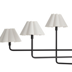 Polly Metal Chandelier - Blackened Brass with White Scalloped Shade Chandelier Regina Andrew