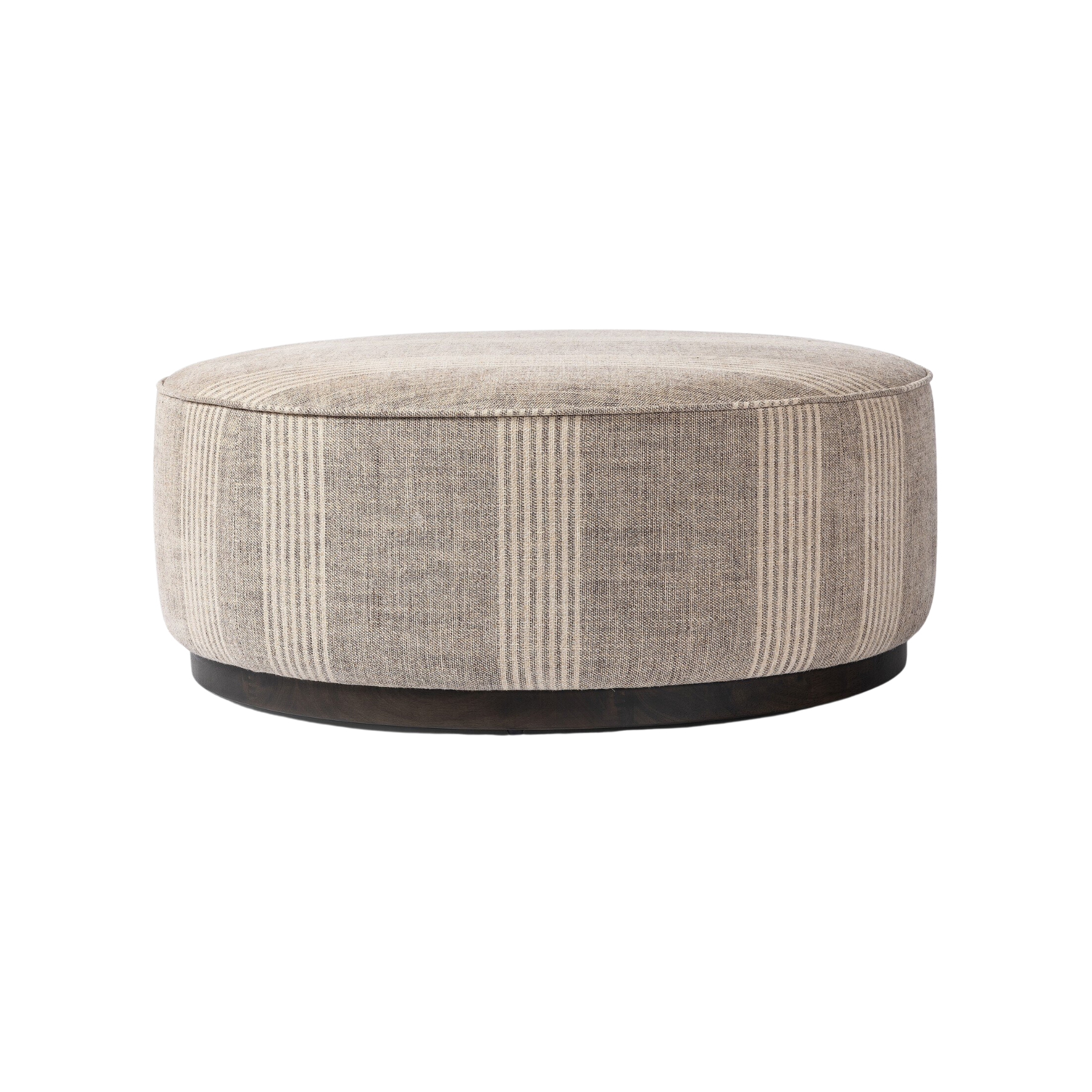 Sinclair Large Round Ottoman FURNITURE - ottomans Four Hands Manchester Flint