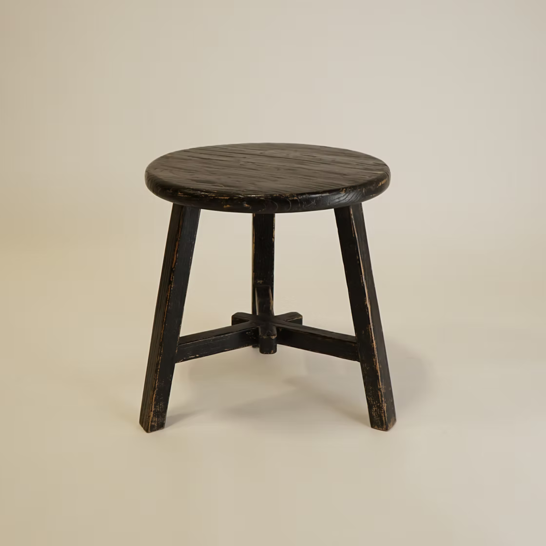 Dobbie Reclaimed Elm Wood Side Table 5-VINTAGE-end table Hauer Market Weathered Black