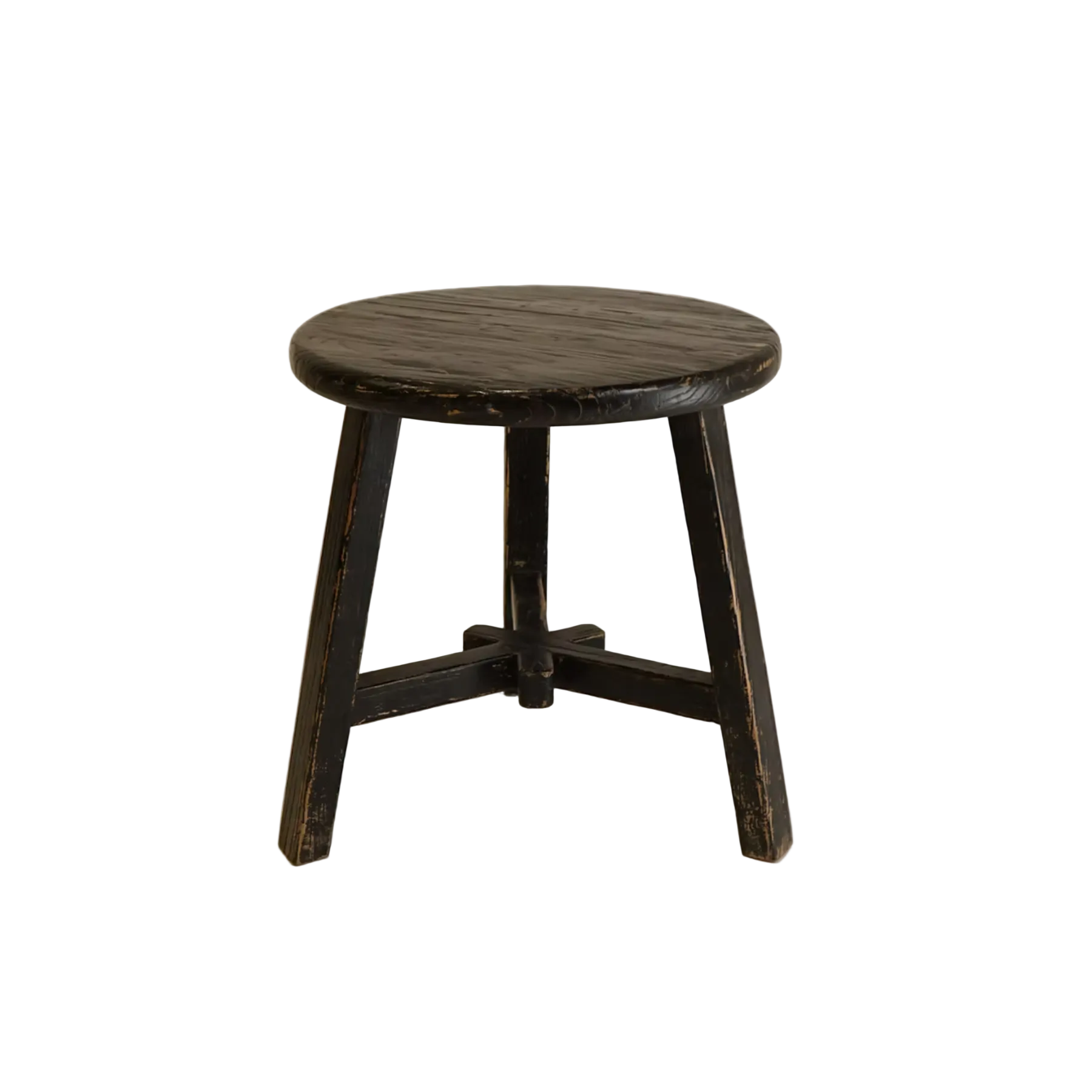 Dobbie Reclaimed Elm Wood Side Table, Weathered Black
