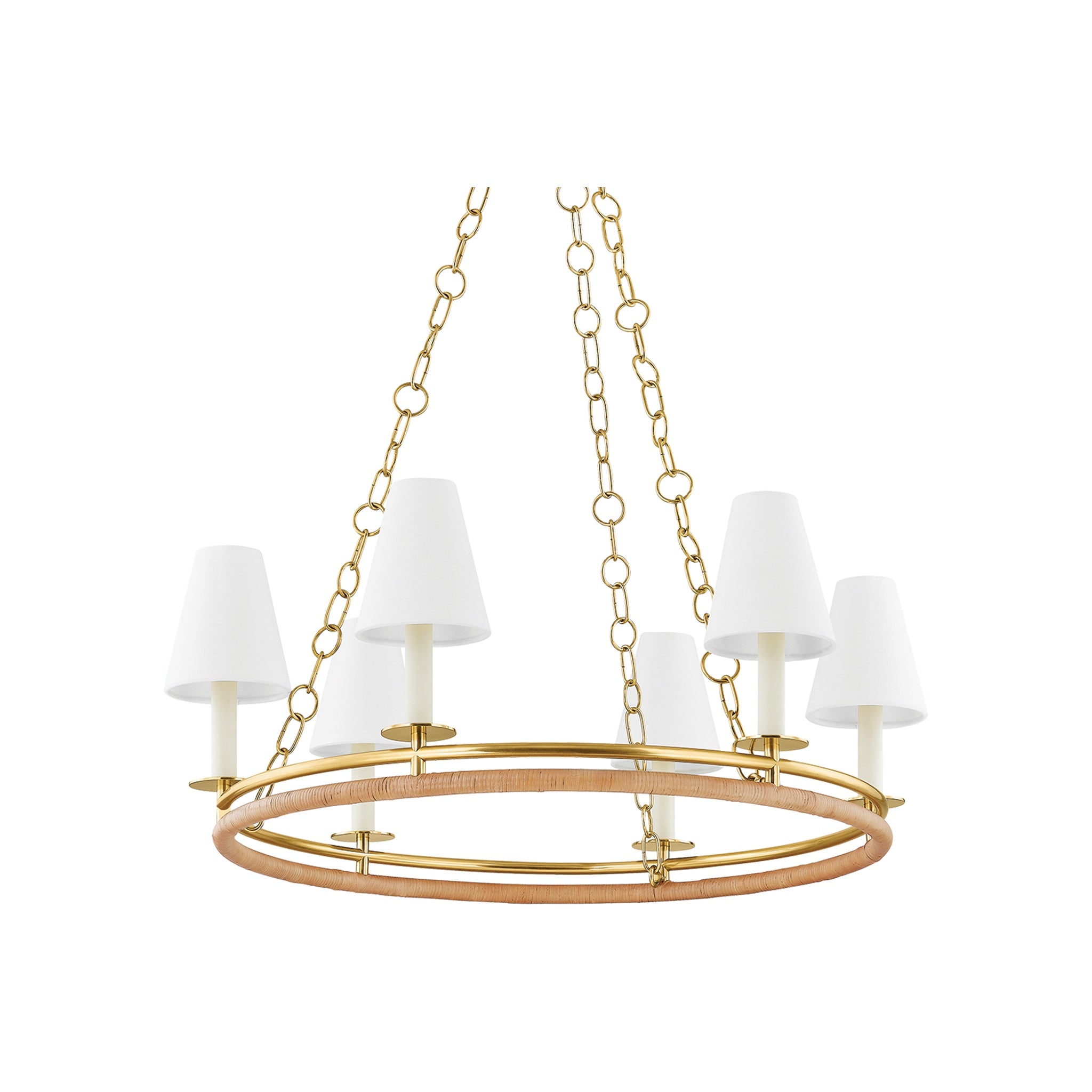 Swanton Chandelier, Aged Brass Large