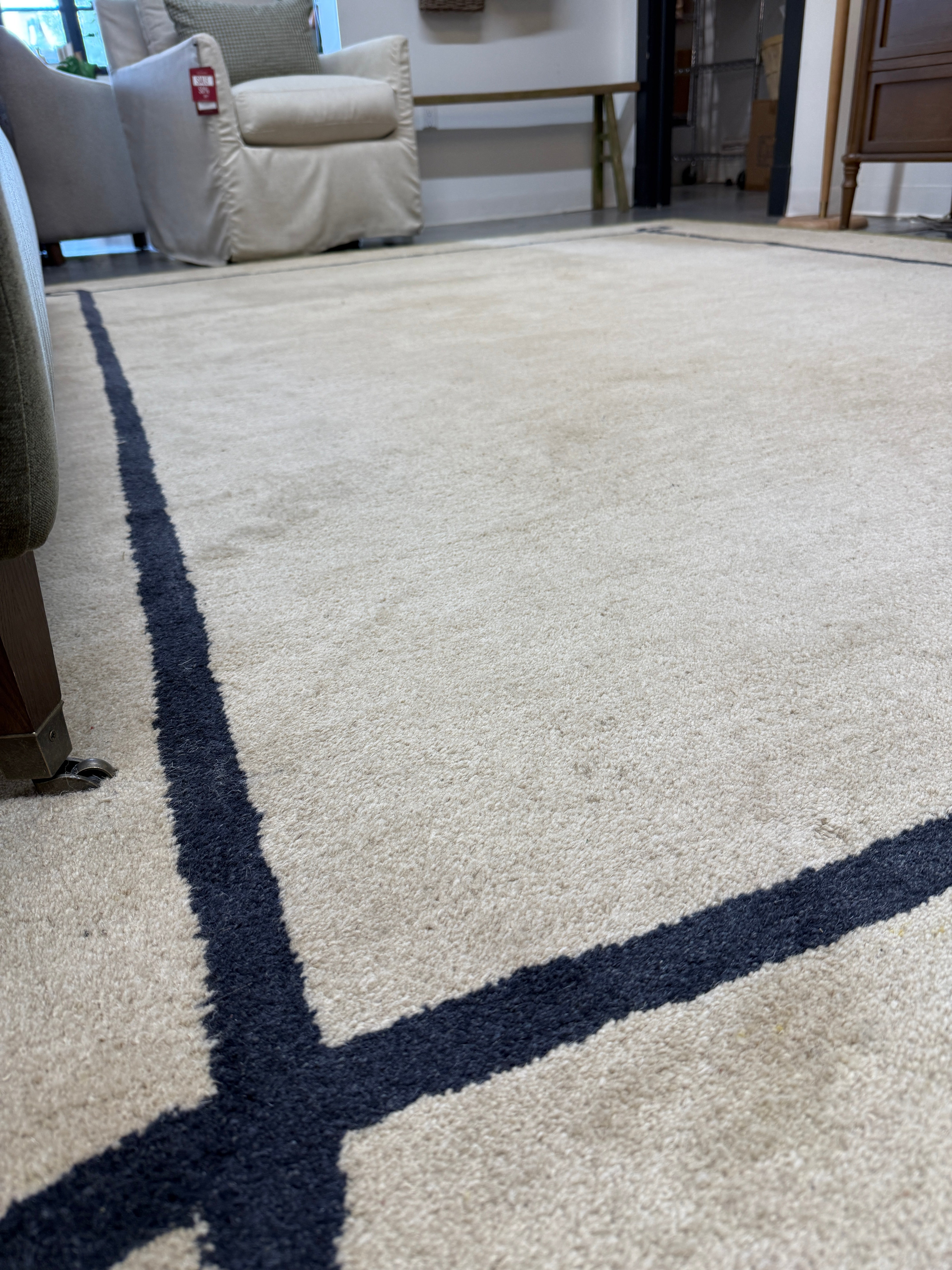 FLOOR MODEL - Nate Berkus Serge Bordered Wool Cozy Area Rug - 8'6" x 11'6" RUGS - floor model Dash & Albert