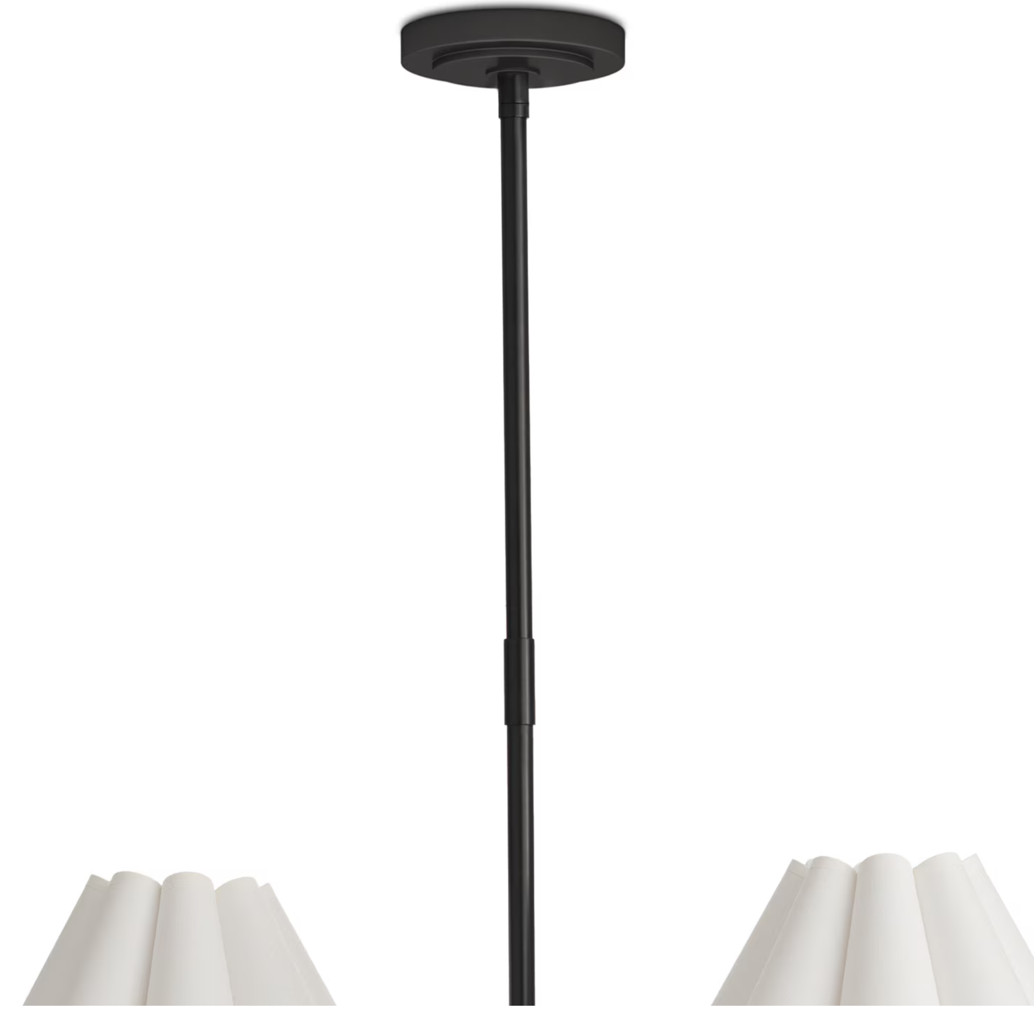 Polly Metal Chandelier - Blackened Brass with White Scalloped Shade Chandelier Regina Andrew