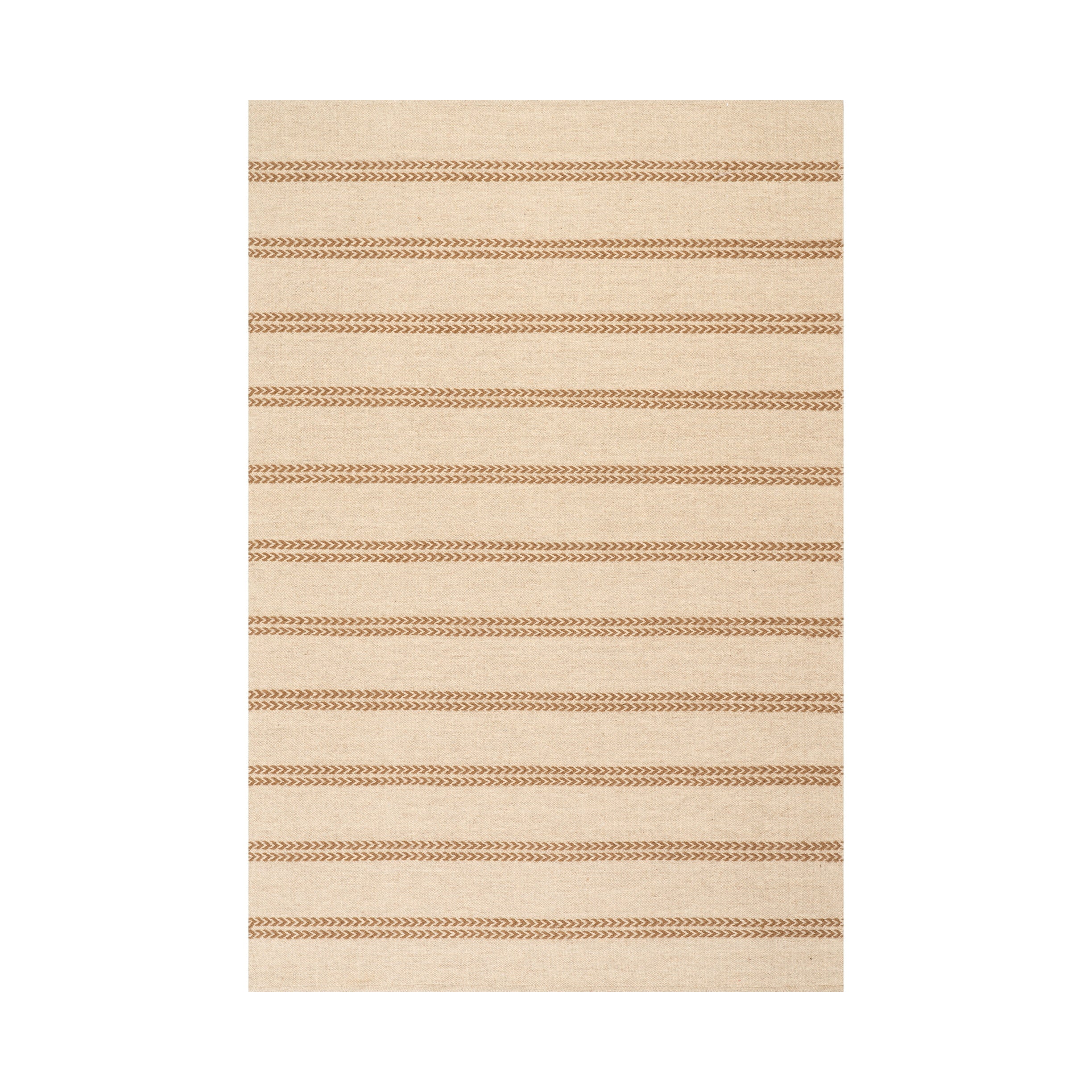 IN STORE - Nate Berkus York Striped Wool Cozy Area Rug IN STORE - rugs Dash & Albert Tan 3' x 5'