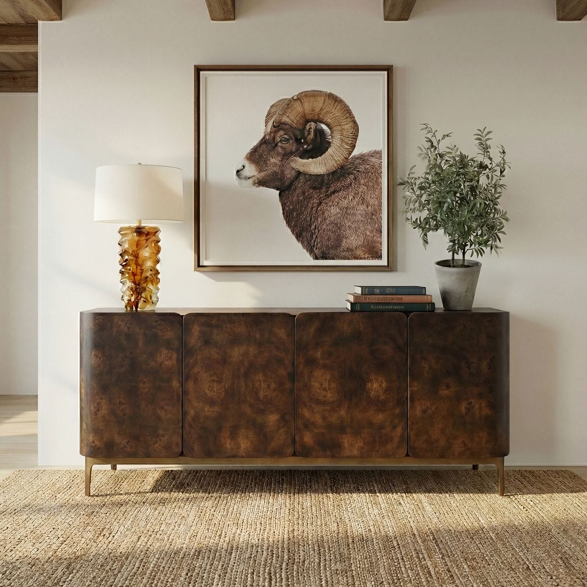 Melly 4 Door Cabinet FURNITURE - Cabinet Uttermost