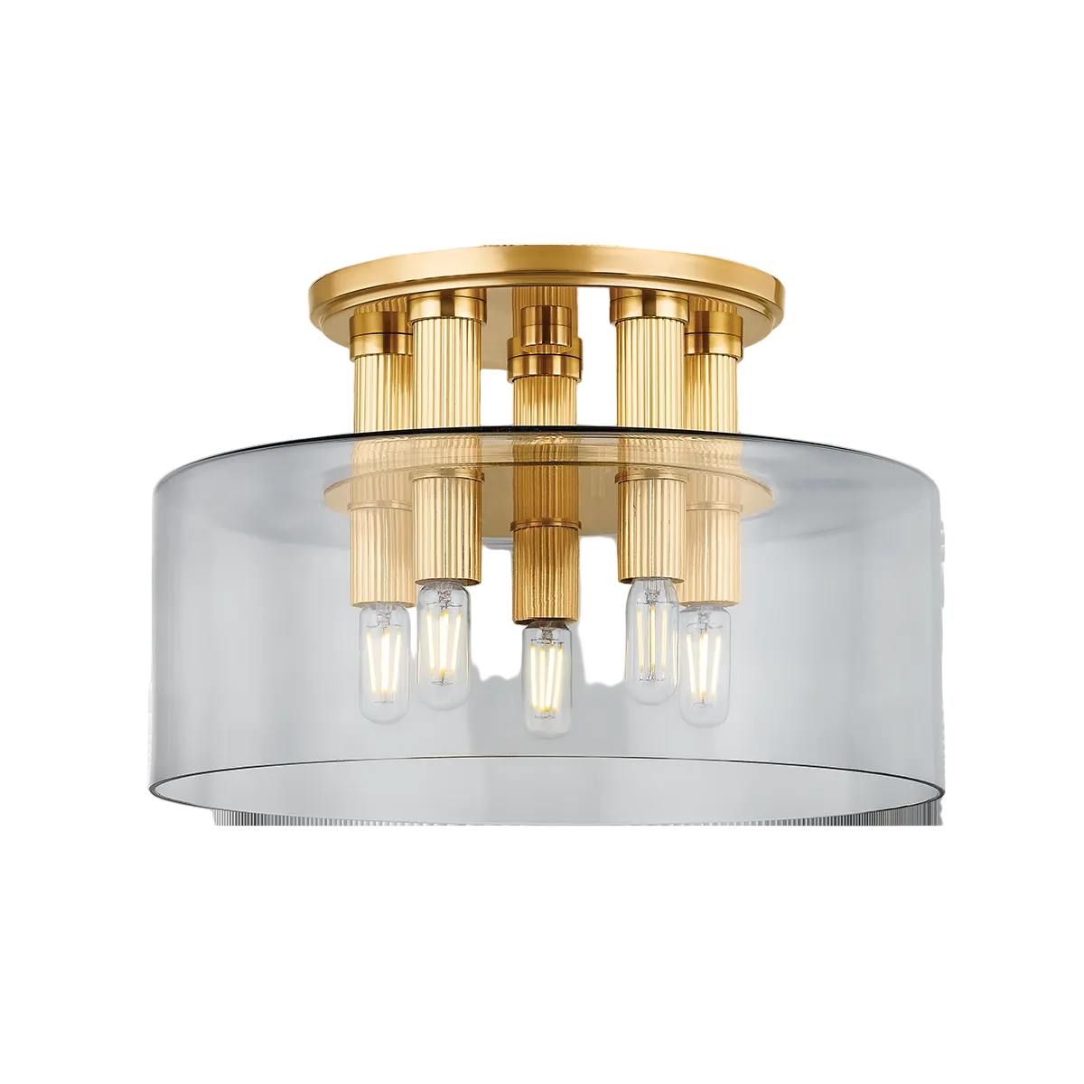 Crystler Flush Mount, Aged Brass Large