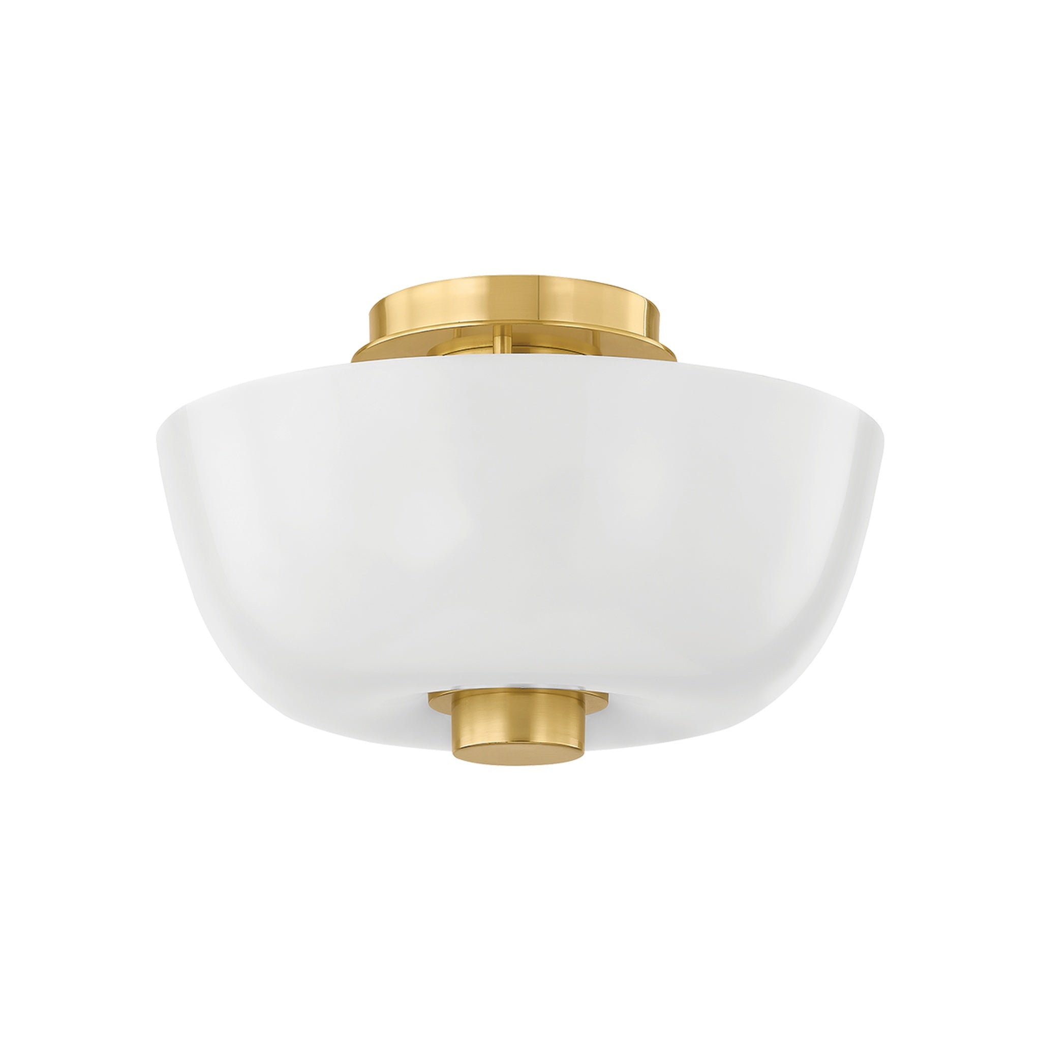 Dove Flush Mount, Aged Brass