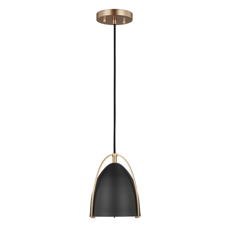 Norman One Light Mini-Pendant, Midnight Black Satin Brass