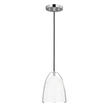 Norman One Light Mini-Pendant LIGHTING - pendant Visual Comfort Matte White Chrome