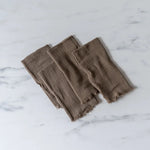 Olive Cotton Fringed Napkin Set - Rug & Weave