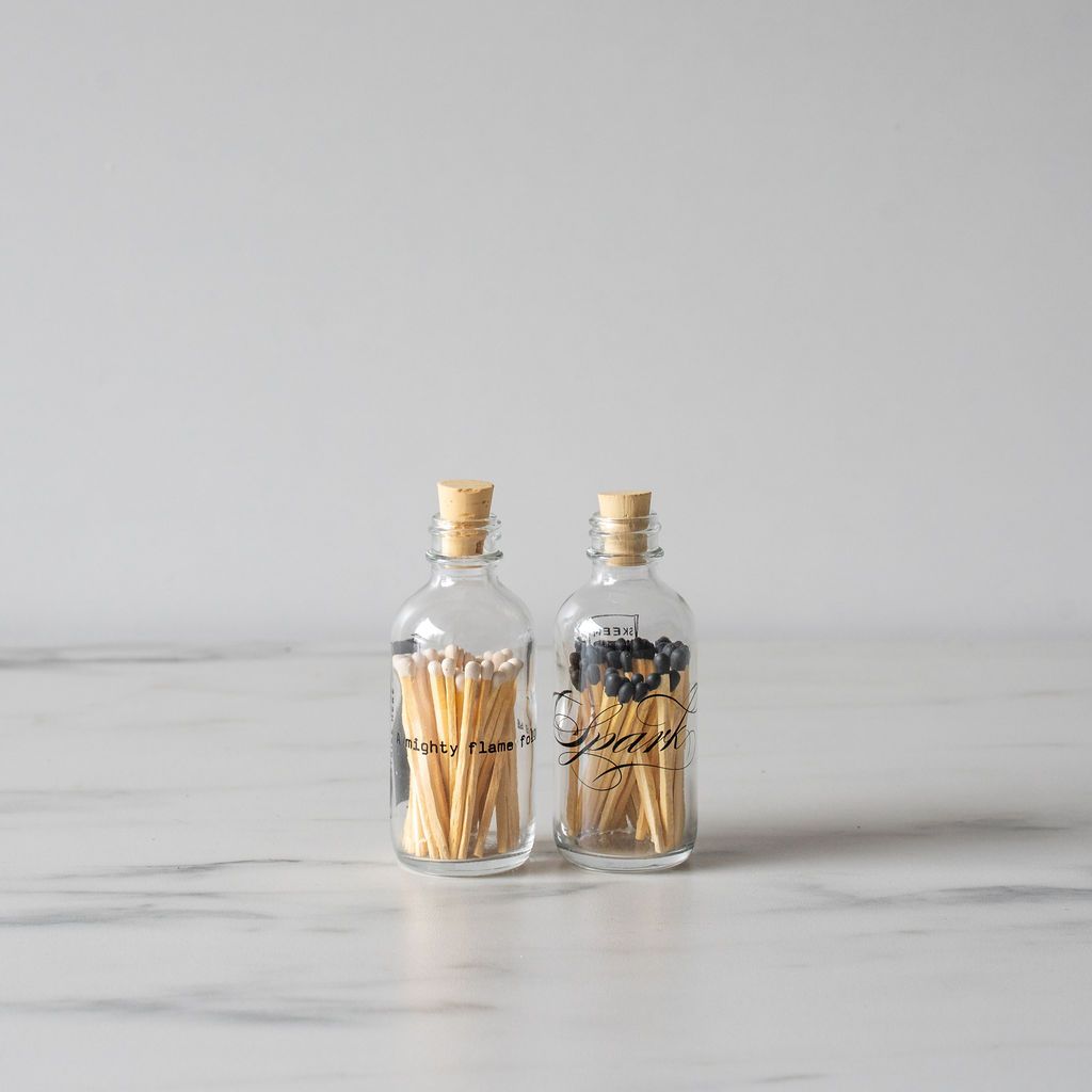 Mini Apothecary Match Bottle - Black Tip - Rug & Weave