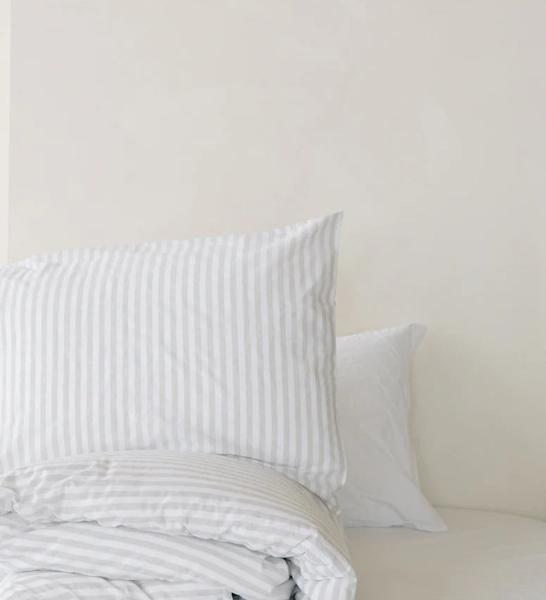 Turkish Cotton Pillow Case Set, Queen Stripe