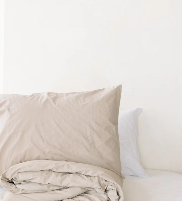 Turkish Cotton Pillow Case Set, Queen Truffle