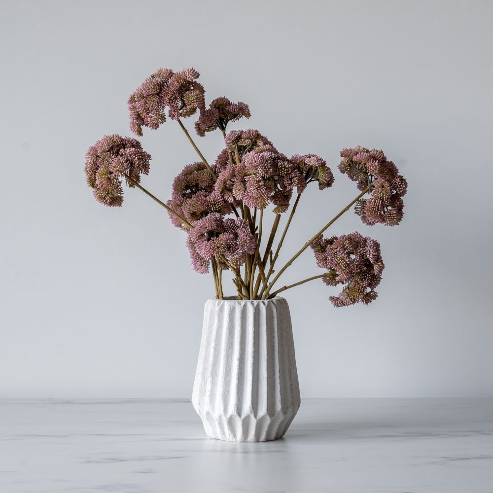 Faux Mauve Pom Pom Spray faux stem Indaba