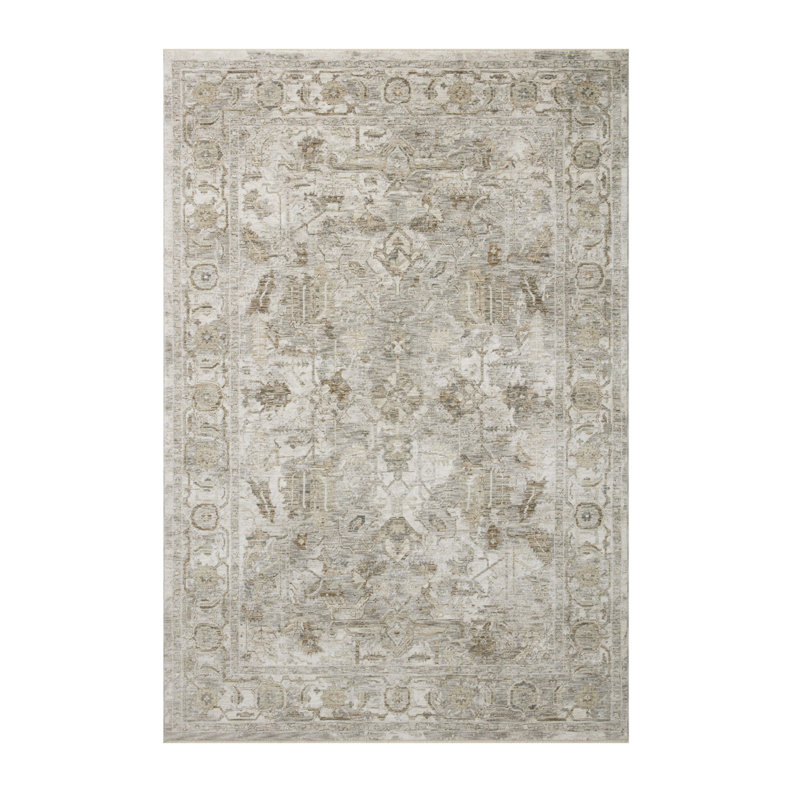 Amber Lewis x Loloi Honora Grey / Taupe Rug, 18" x 18" Sample