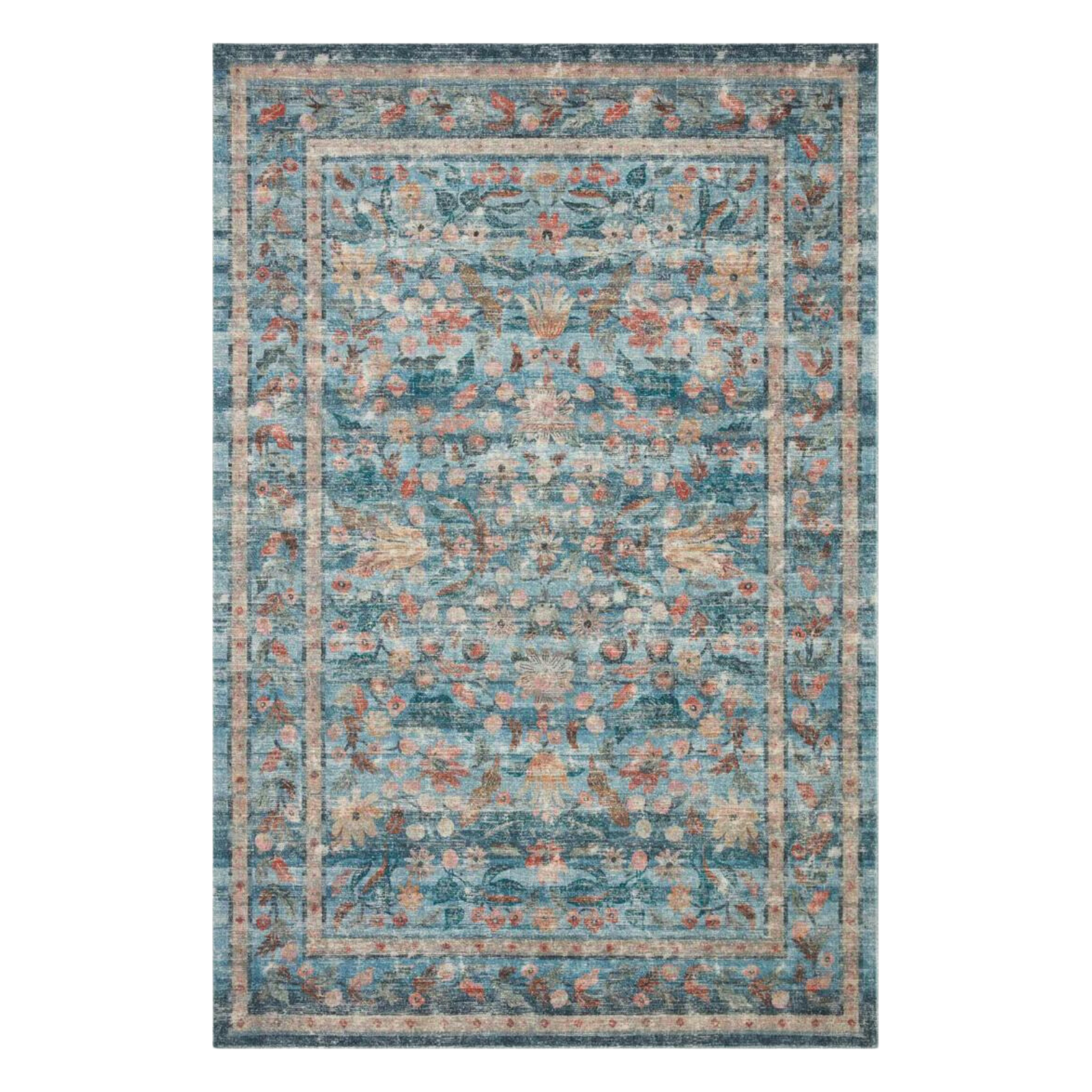 Rifle Paper Co. x Loloi Courtyard Eve Blue Rug