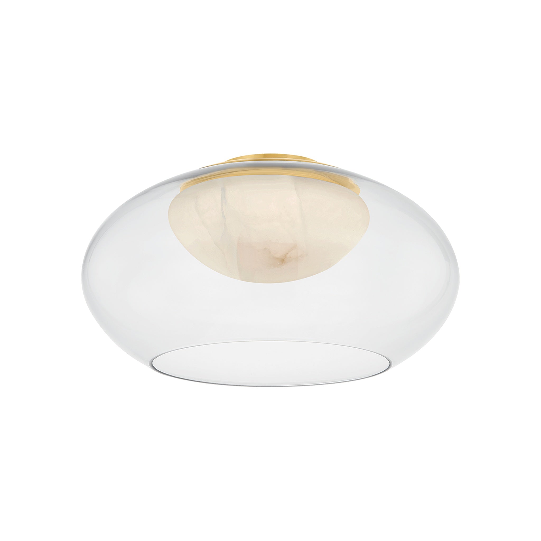 Moore Flush Mount, Aged Brass Small