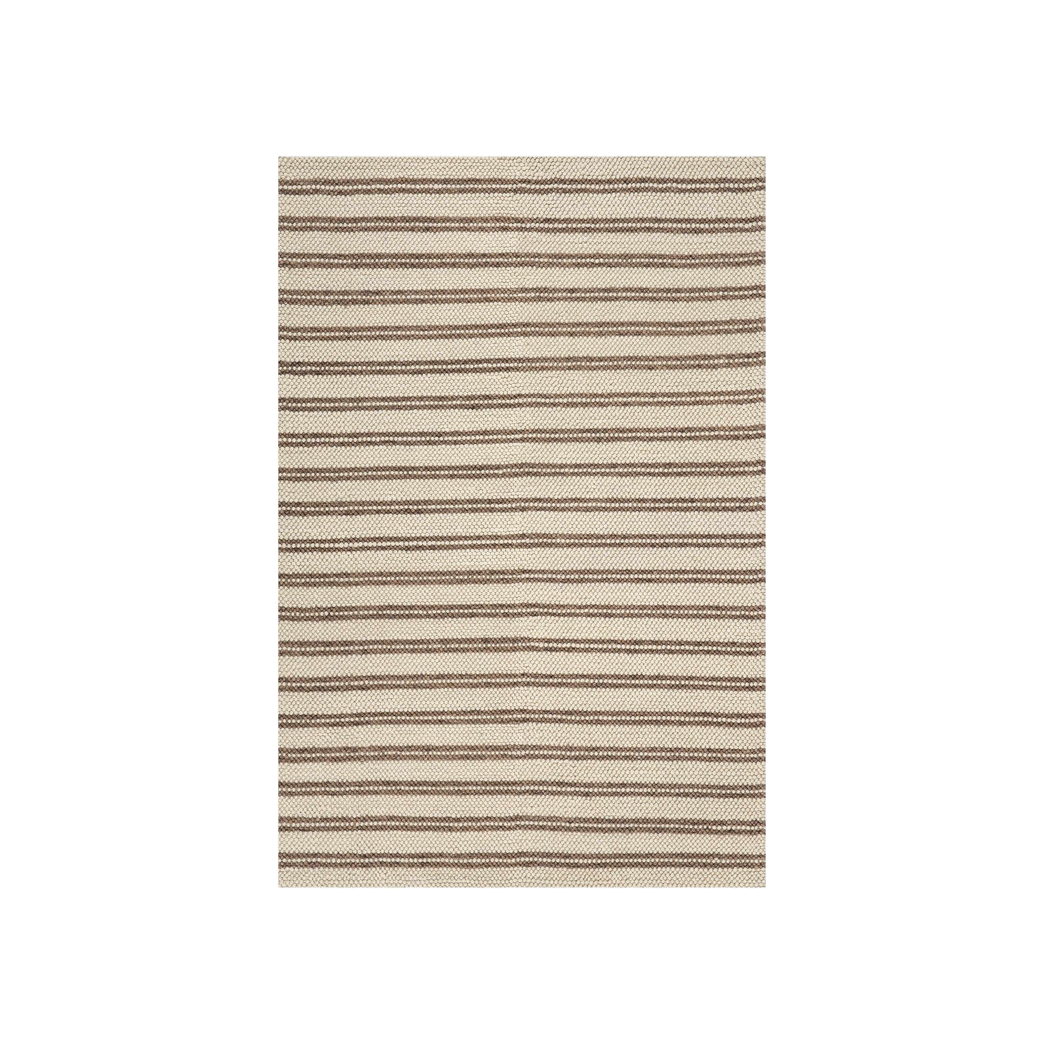 Venit Modern Striped Farmhouse Rug, Brown 2' x 3'