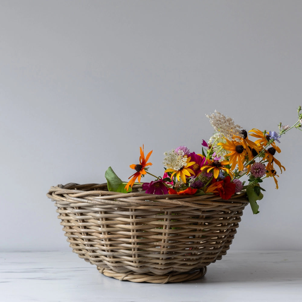 Round Rattan Basket Bowl - Rug & Weave