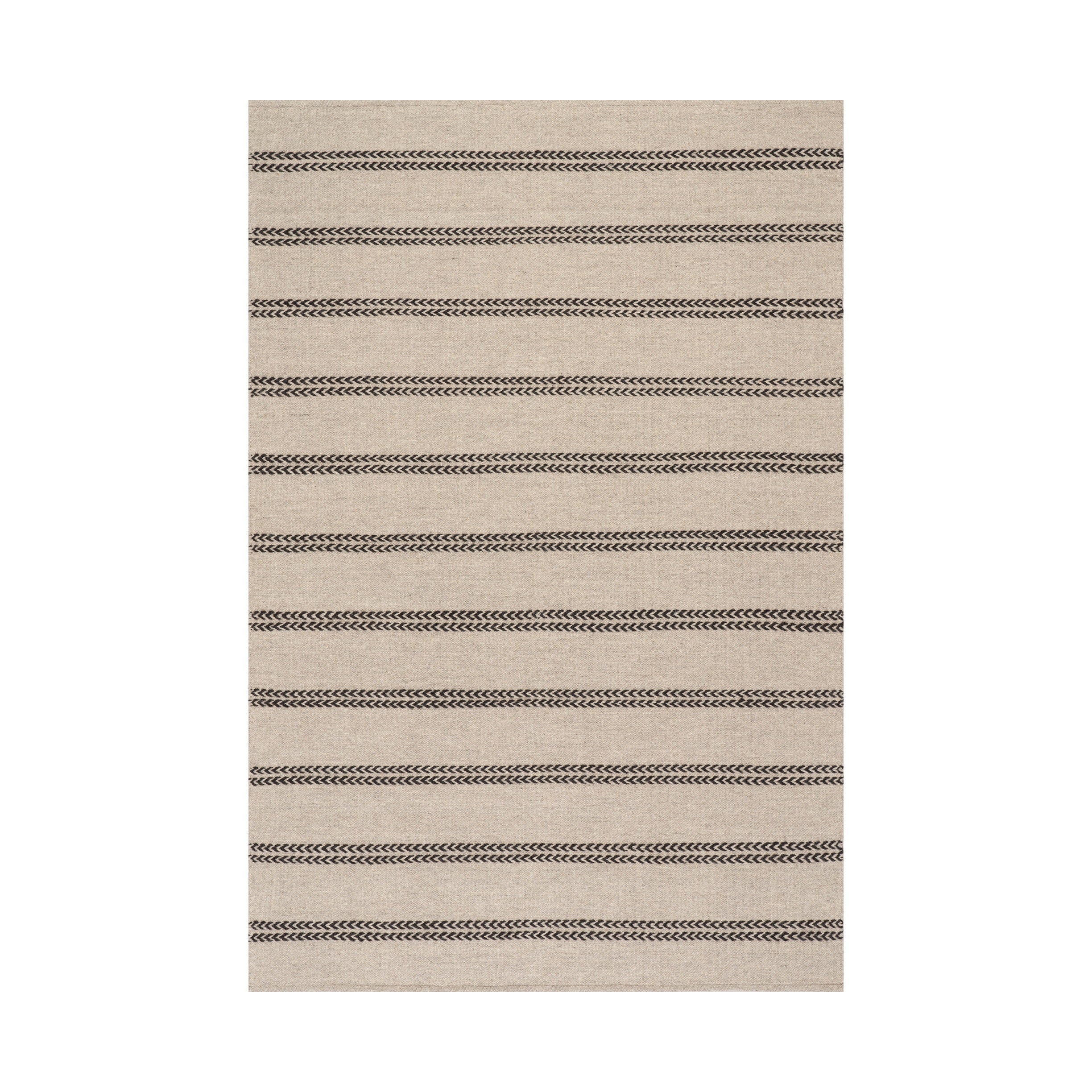 IN STORE - Nate Berkus York Striped Wool Cozy Area Rug IN STORE - rugs Dash & Albert Grey 3' x 5'